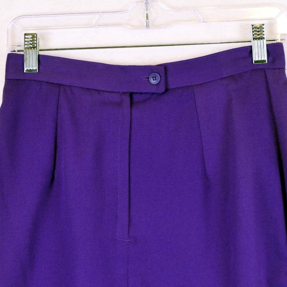 Purple Pencil Skirt Adolfo International Women's Size 8 Poly Rayon - Picture 3 of 6